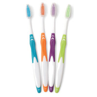 Freshmint Nylon Adult Toothbrushes – Medium Soft Bristles – Rubber Grip